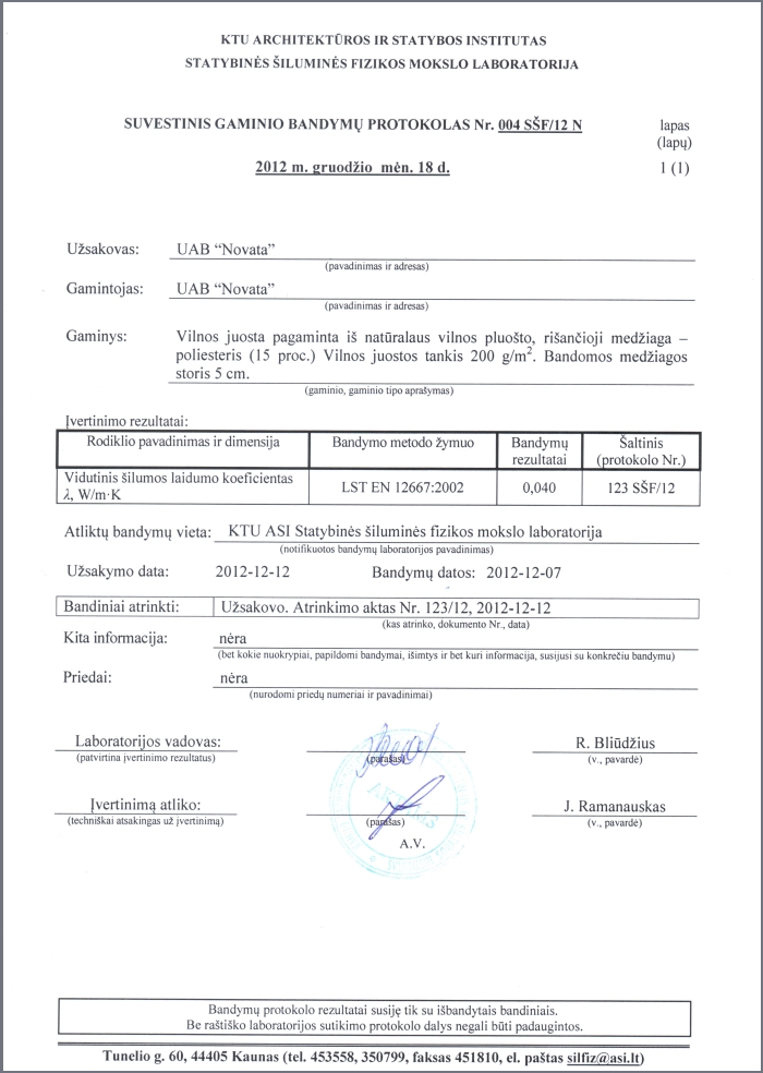 Vilnos bandymu protokolas